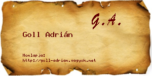 Goll Adrián névjegykártya